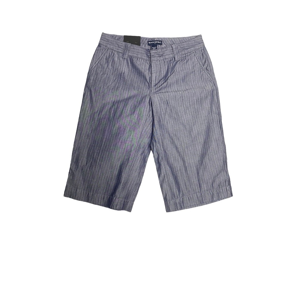 Banana‎ Republic Womens Flat Front Chino Shorts in Blue Size 8